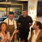 Massimiliana Tomaselli con gli chef Pavone e Schiavone e G. Costantino