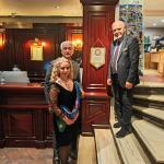 Il Legato Tommaso Garofalo, la Simposiarca della serata Eva Hyna e il Direttore di sala Thoma Gjoka 