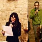 la simposiarca D. Fazzini e il declamatore di poesie F. Casagrande